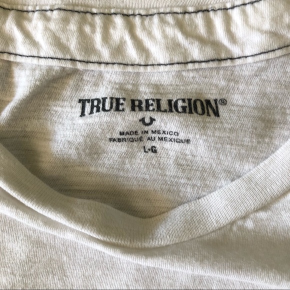 True Religion long sleeve white tee. Size L - Picture 3 of 6